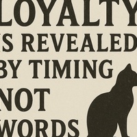 True loyalty is revealed by timing, not by words.
