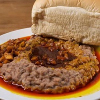 Bread and beans.