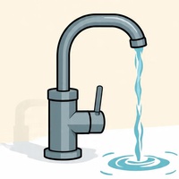 A green and white story about a tap