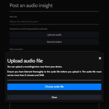 New Audio Feature
