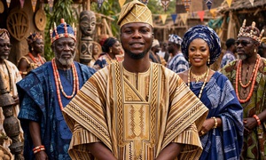 Title: Asó Oké and Fabric (Àdìrẹ)