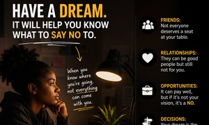 HAVE A DREAM. IT WILL HELP YOU KNOW WHAT TO SAY NO TO.