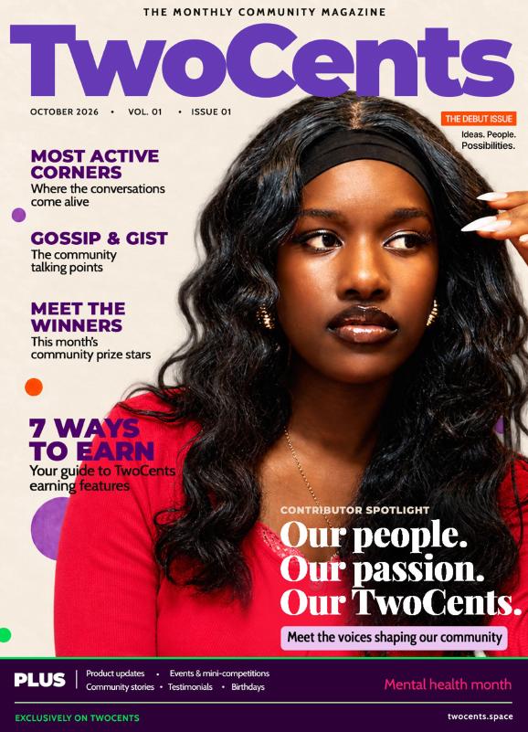 Cover of TwoCents Magazine. October 2026.