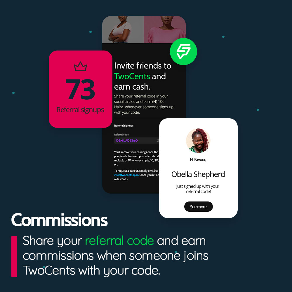landing commissions on TwoCents
